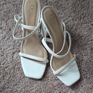 Elegant White Strappy Heels